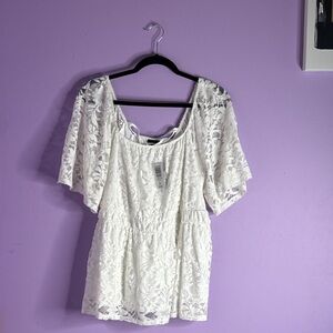 Torrid Ivory Lace Off Shoulder Blouse